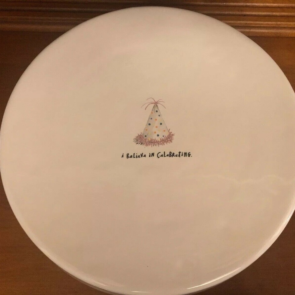 New -Rae Dunn Celebrate Birthday Stand w/ Plates